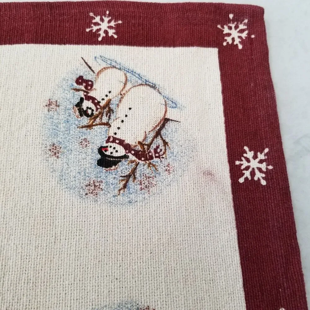 Vintage snowman holiday design placemats 100% cotton